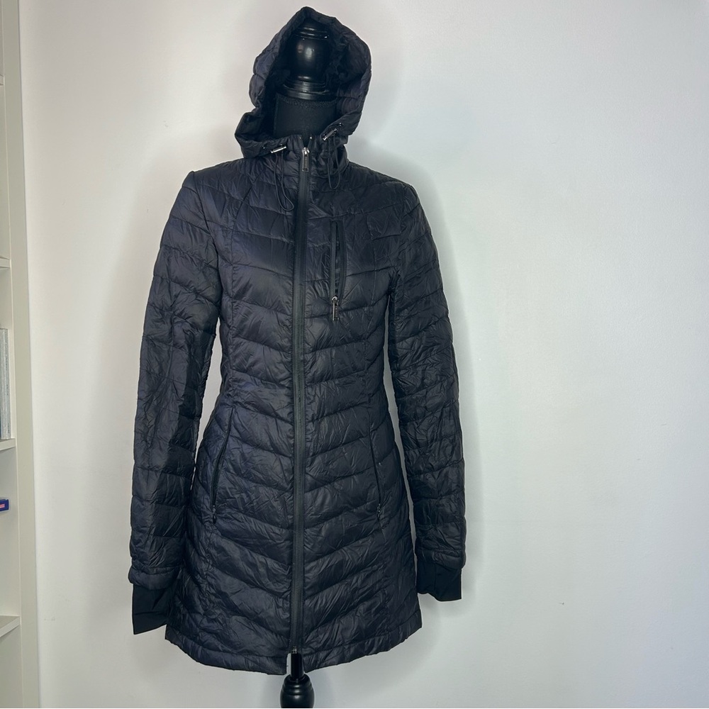 LONDON FOG Black Hip length Lightweight Packable Puffer Jacket